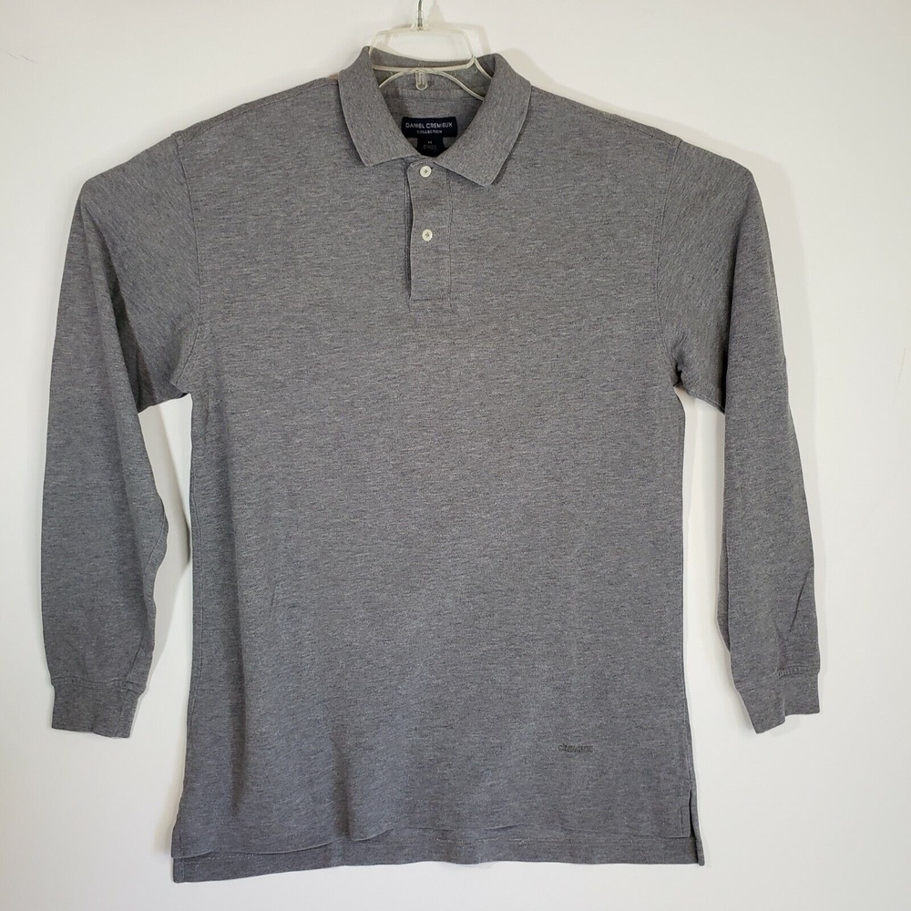 Men's Daniel Cremieux Collection Long Sleeve Polo Shirt Gray Size Medium